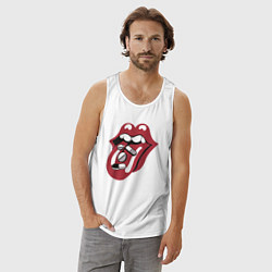 Майка мужская хлопок Rolling stones pills, цвет: белый — фото 2