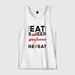 Мужская майка Надпись: eat sleep Ghostrunner repeat