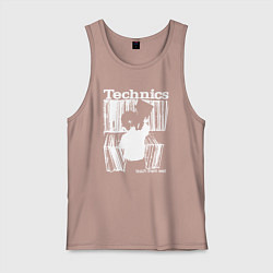 Майка мужская хлопок Tichnics music, цвет: пыльно-розовый