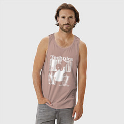 Майка мужская хлопок Tichnics music, цвет: пыльно-розовый — фото 2