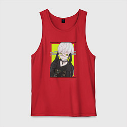 Майка мужская хлопок Андройд 9S, цвет: красный