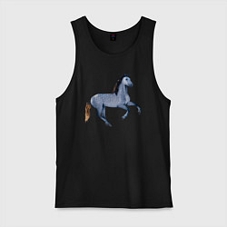 Майка мужская хлопок Андалузская лошадь, цвет: черный