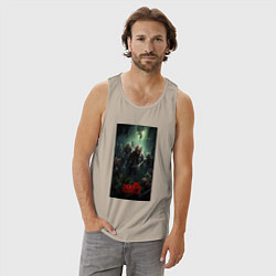 Майка мужская хлопок Зомби на острове, цвет: миндальный — фото 2