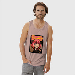 Майка мужская хлопок Anya forger, цвет: пыльно-розовый — фото 2