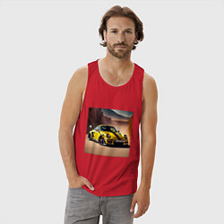 Майка мужская хлопок Porsche 911, цвет: красный — фото 2