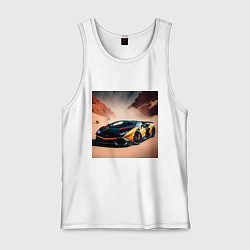 Майка мужская хлопок Lamborghini Aventador, цвет: белый