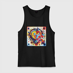 Майка мужская хлопок Сердце Абстракция, цвет: черный