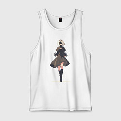 Майка мужская хлопок Скромная девушка Nier: Automata, цвет: белый