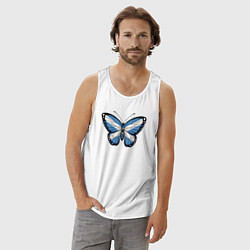 Майка мужская хлопок Шотландия бабочка, цвет: белый — фото 2