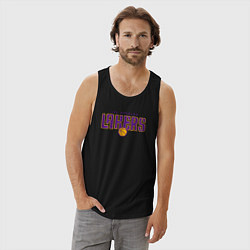 Майка мужская хлопок Team Lakers, цвет: черный — фото 2