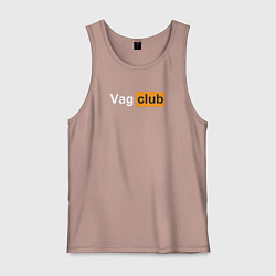Майка мужская хлопок Vag club, цвет: пыльно-розовый