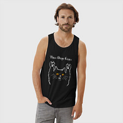 Майка мужская хлопок Three Days Grace rock cat, цвет: черный — фото 2