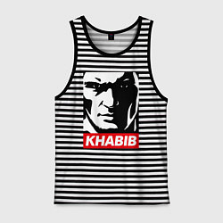 Майка мужская хлопок Obey Khabib, цвет: черная тельняшка