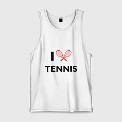 Майка мужская хлопок I Love Tennis, цвет: белый