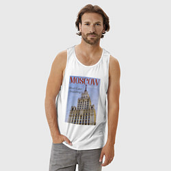 Майка мужская хлопок Москва на обложке журнала ретро, цвет: белый — фото 2