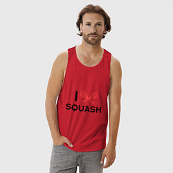 Майка мужская хлопок I Love Squash, цвет: красный — фото 2