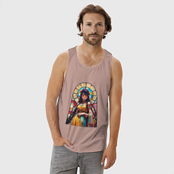 Майка мужская хлопок Ай хоширо - витраж, цвет: пыльно-розовый — фото 2