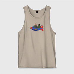 Майка мужская хлопок Ким Чен Ын и Биг Смоук, цвет: миндальный