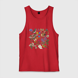 Мужская майка Цветение и птички