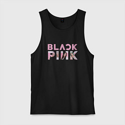 Майка мужская хлопок Blackpink logo Jisoo Lisa Jennie Rose, цвет: черный