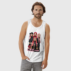 Майка мужская хлопок Блэкпинк постер, цвет: белый — фото 2