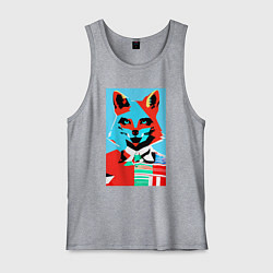 Мужская майка Морда лисы - поп-арт - нейросеть