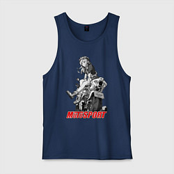 Майка мужская хлопок Moto girl, цвет: тёмно-синий