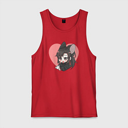 Майка мужская хлопок Wei Wuxian heart, цвет: красный