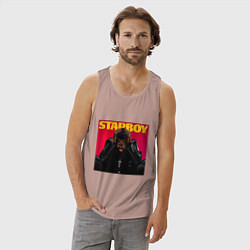 Майка мужская хлопок The hills, цвет: пыльно-розовый — фото 2