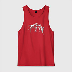 Мужская майка Голова рычащего медведя