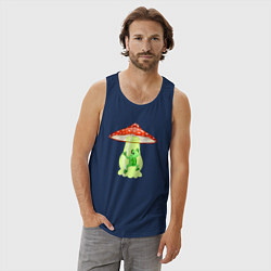 Майка мужская хлопок Лягушка НЛО, цвет: тёмно-синий — фото 2