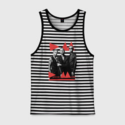 Майка мужская хлопок Depeche Mode - Delra Machine Band, цвет: черная тельняшка