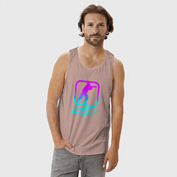 Майка мужская хлопок КС 2 неоновый, цвет: пыльно-розовый — фото 2