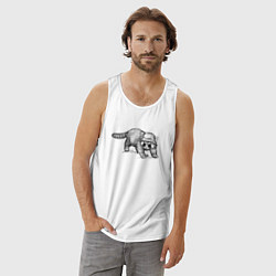 Майка мужская хлопок Рыжая панда хипстер, цвет: белый — фото 2