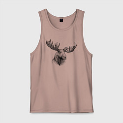 Мужская майка Голова лося