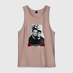 Майка мужская хлопок Depeche Mode - Dave Gahan and Martin Gore, цвет: пыльно-розовый