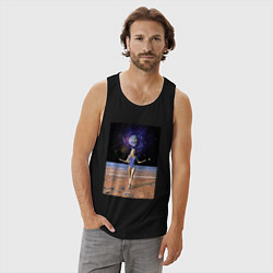 Майка мужская хлопок Девушка с планеты Земля на Марсе, цвет: черный — фото 2