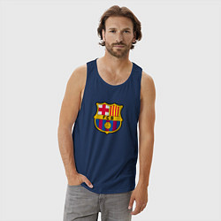 Майка мужская хлопок Barcelona fc sport, цвет: тёмно-синий — фото 2