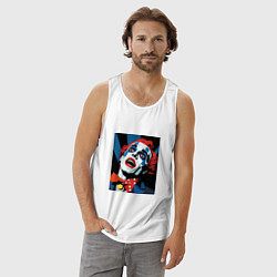 Майка мужская хлопок Безумный клоун, цвет: белый — фото 2
