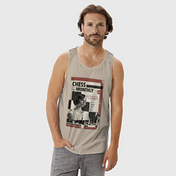 Майка мужская хлопок Ход королевы винтаж, цвет: миндальный — фото 2