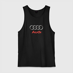 Майка мужская хлопок Audi brend, цвет: черный
