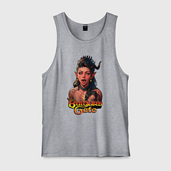 Майка мужская хлопок Karlah - Baldurs gate - ahegao, цвет: меланж