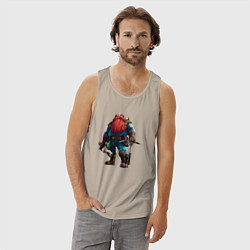 Майка мужская хлопок Deep Rock Galactic, цвет: миндальный — фото 2