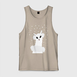 Мужская майка Лама-альпака в пушистых наушниках