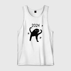 Майка мужская хлопок 2024 - ъуъ мем, цвет: белый