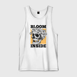 Майка мужская хлопок Bloom inside, цвет: белый