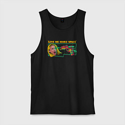 Майка мужская хлопок Больше космоса, цвет: черный