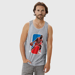 Майка мужская хлопок Jordan play, цвет: меланж — фото 2