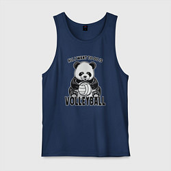 Майка мужская хлопок Panda volleyball, цвет: тёмно-синий