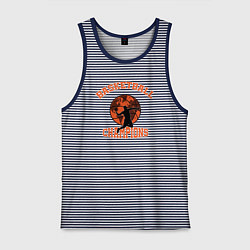 Майка мужская хлопок Basketball champions, цвет: синяя тельняшка